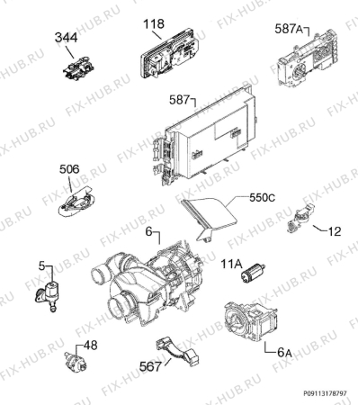 Взрыв-схема посудомоечной машины Rosenlew RW5500 - Схема узла Electrical equipment 268